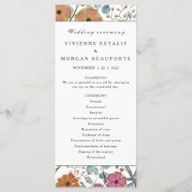 Programa de bodas Flores rosadas de borde floral d