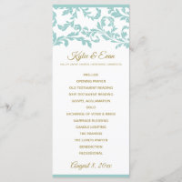 Programa de Bodas Flourish - Turquesa y Oro Ligero