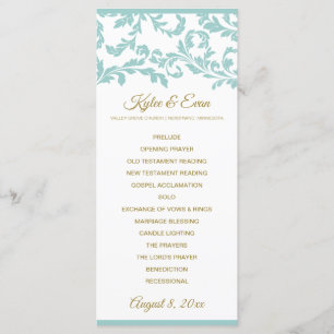 Programa de Bodas Flourish - Turquesa y Oro Ligero