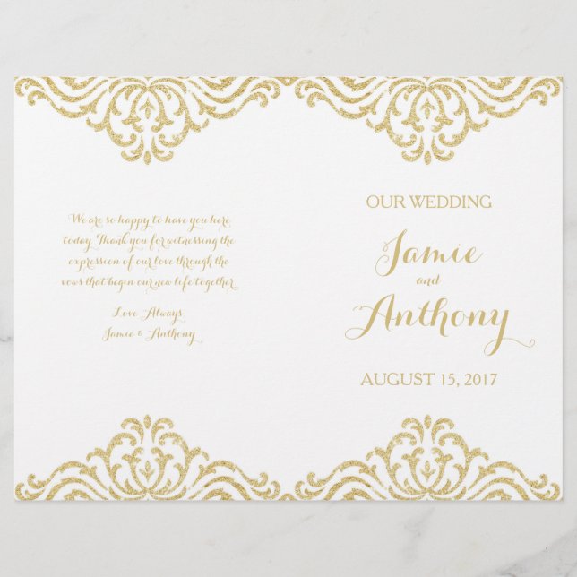 Programa de Bodas Fold Wedding de Glamour de Vinta (Anverso)