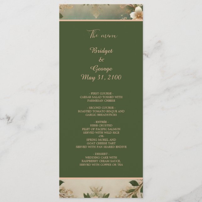 programa de bodas forestales medievales verdes (Anverso)