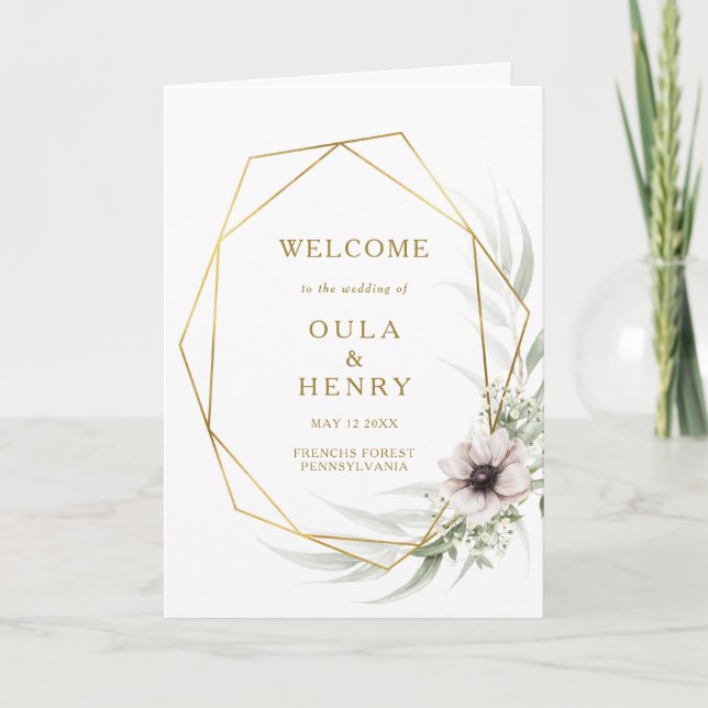 Programa de Bodas Geométricas de Oro Eucalyptus (Anverso)