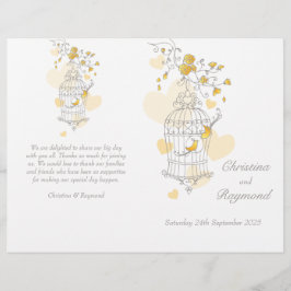 Programa de bodas grandes de color gris amarillo j