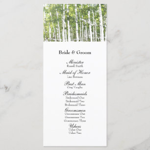 Programa de bodas Green White Summer Woods