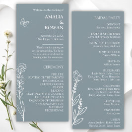 Programa de Bodas Gris Azules de Flores Meadow