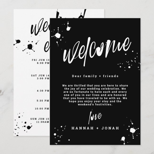 Programa de bodas Grunge Halloween Boda de bienven (Anverso / Reverso)