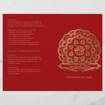 Programa de Bodas Hindúes Red and Gold Mandala