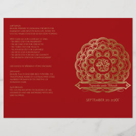 Programa de Bodas Hindúes Red and Gold Mandala