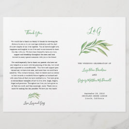 Programa de bodas | Hojas botánicas acuáticas