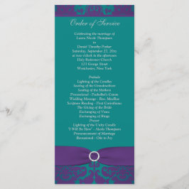 Programa de bodas | IMPRESIÓN RIBBON Púrpura, Verd