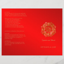 Programa de Bodas Indias con Flores Rojas y Oro