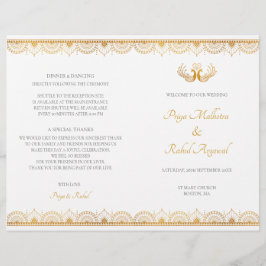 Programa de Bodas Indias con Patrón de Oro Elegant