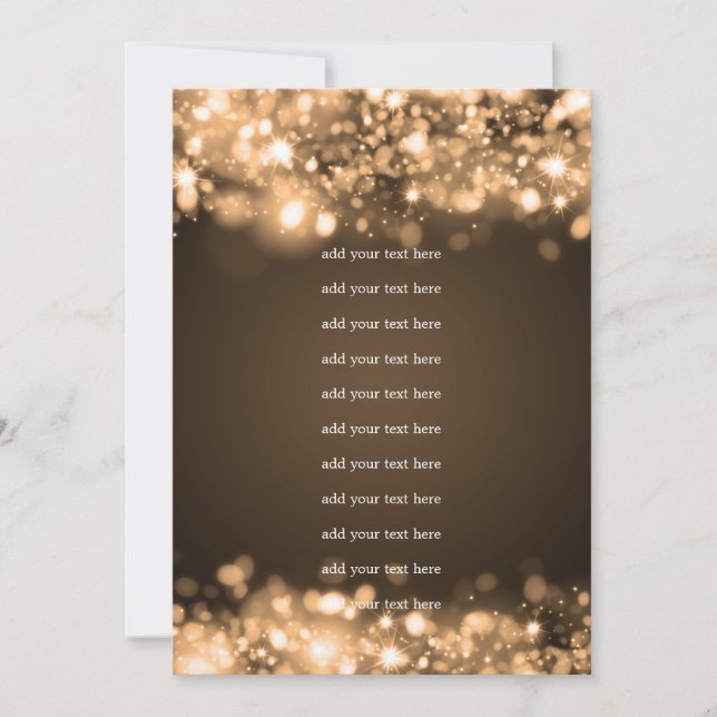 Programa de bodas Insertar Luces Esparkling Gold (Anverso)