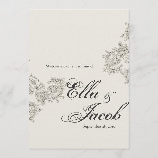 Programa de Bodas Inspiradas en la Vintage (Anverso)