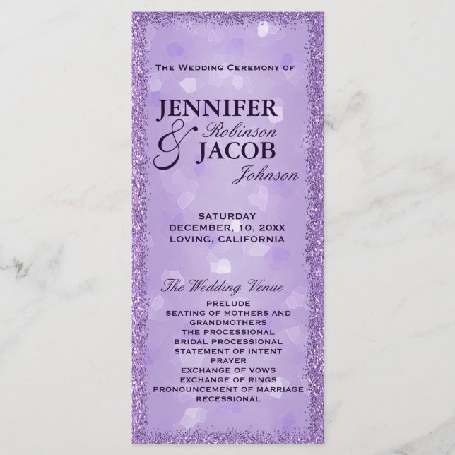 Programa de bodas LavenderLights (Anverso)