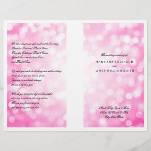 Programa de bodas Luces Purpurinas rosadas