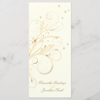 Programa De Bodas Marfil Gold Floral Elegante Swir