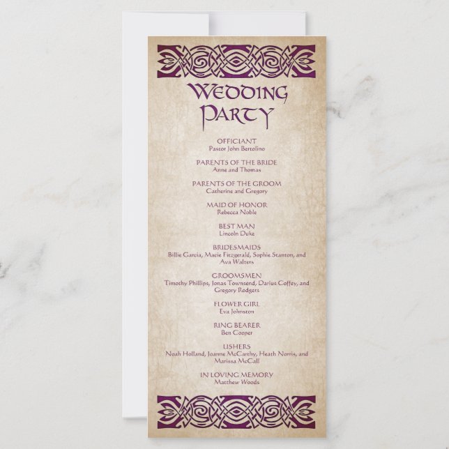 Programa de Bodas Medievales (Reverso)