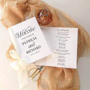 Programa de Bodas Minimalista y Elegante Doble DIY