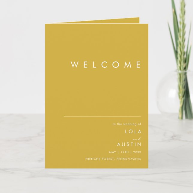 Programa de Bodas Minimalistas de Oro Moderno (Anverso)