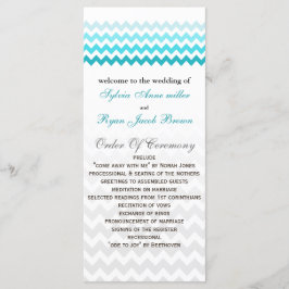 Programa de bodas Mod chevron aqua Ombre