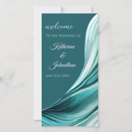 Programa de bodas - Moderno Resumen Verde Esmerald