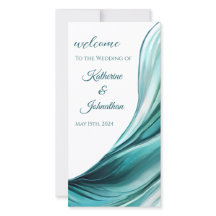 Programa de bodas - Moderno Resumen Verde Esmerald