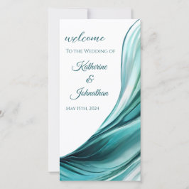 Programa de bodas - Moderno Resumen Verde Esmerald