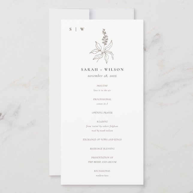 Programa de Bodas Monográficas en Esbozo Botánico  (Anverso)