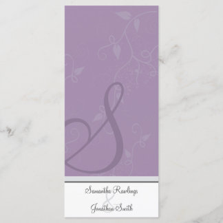 Programa de bodas - Monograma Lavanda Morado Flora