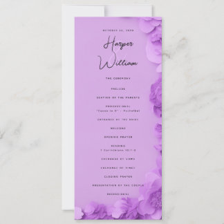 programa de bodas moradas florales