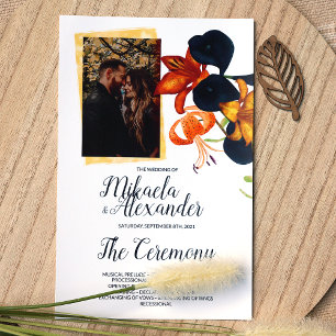 Programa de Bodas Naranja, Oro, Calla Azul