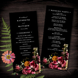 Programa de Bodas Negras Florales Oscuras + Moody