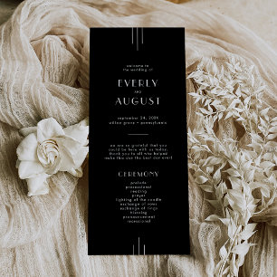 Programa de Bodas Negras Modernas de Art Deco / TO
