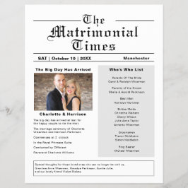 Programa de bodas Novedad Volante estilo periódico