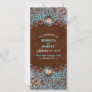 programa de bodas occidental turquesa de vaquero m