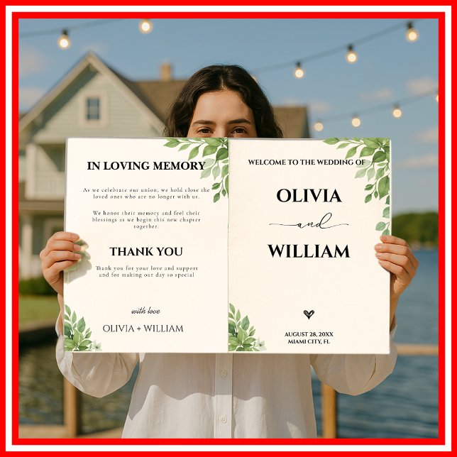 Programa de Bodas Orden de Eventos Verde Salvia Fo (Subido por el creador)