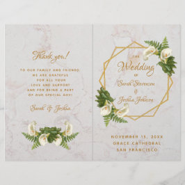 Programa de Bodas Oro Mármol Blanco Calla Lilies