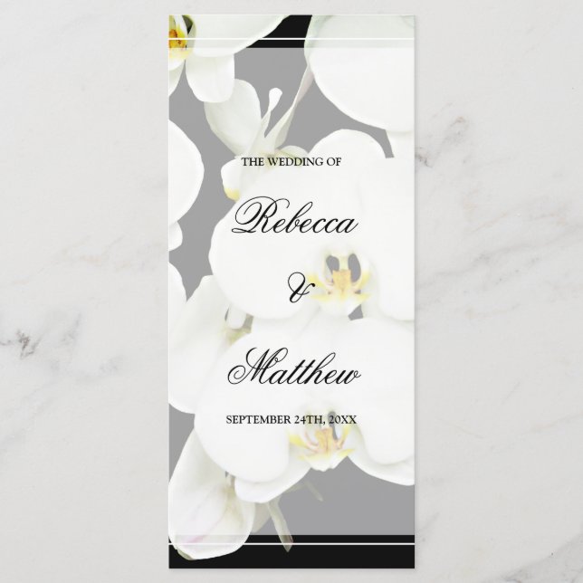 Programa de Bodas Orquídeas Blancas y Negras (Anverso)