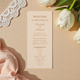 Programa de bodas otoñales de Terra Cotta en Beige