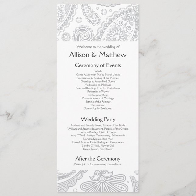 Programa de Bodas Paisley en India (Anverso)