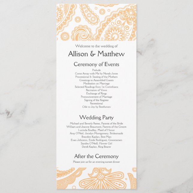 Programa de Bodas Paisley en India (Anverso)