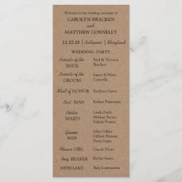 Programa de bodas | Papel Kraft ruso