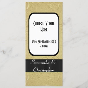 Programa de bodas para iglesias negras y doradas