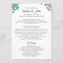 Programa de bodas para Julia y Andrew