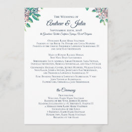 Programa de bodas para Julia y Andrew