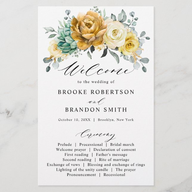 Programa de bodas para la sierra amarilla de mosta (Anverso)