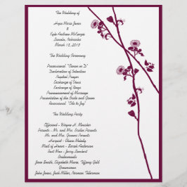 Programa de bodas para ramas de flores silvestres 