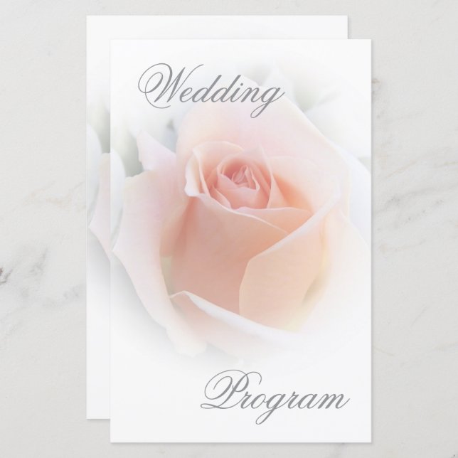 Programa de bodas Peach Pink Rosebud (Anverso / Reverso)