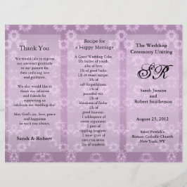 Programa de bodas Pink Floral Flyer